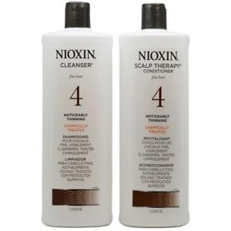 Nioxin Duo System Nº4 Coloured Hair With Progressed Thinning Shampoo + Condicionador 1LT