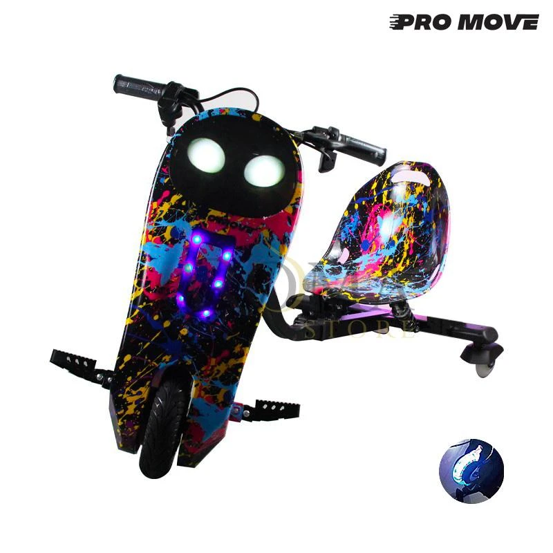 Triciclo Eletrico Pro-Move PM-307 Drifting Scooter - Amarelo Mancha