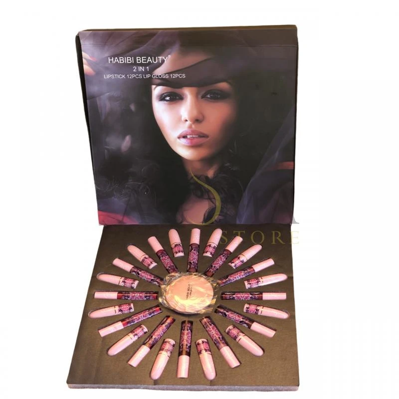 Kit 12 LipGloss + 12 LipStick