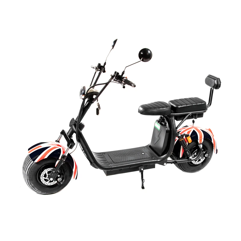 Moto Eletrica X7 Plus 1000W/ 01 Bateria/ 2 Assentos/Aro 8 - Inglaterra Preto