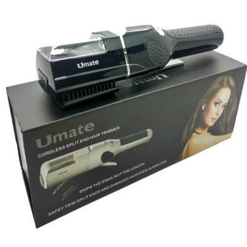 Escova Umate Corta Pontas de Cabelo Preta - Bivolt