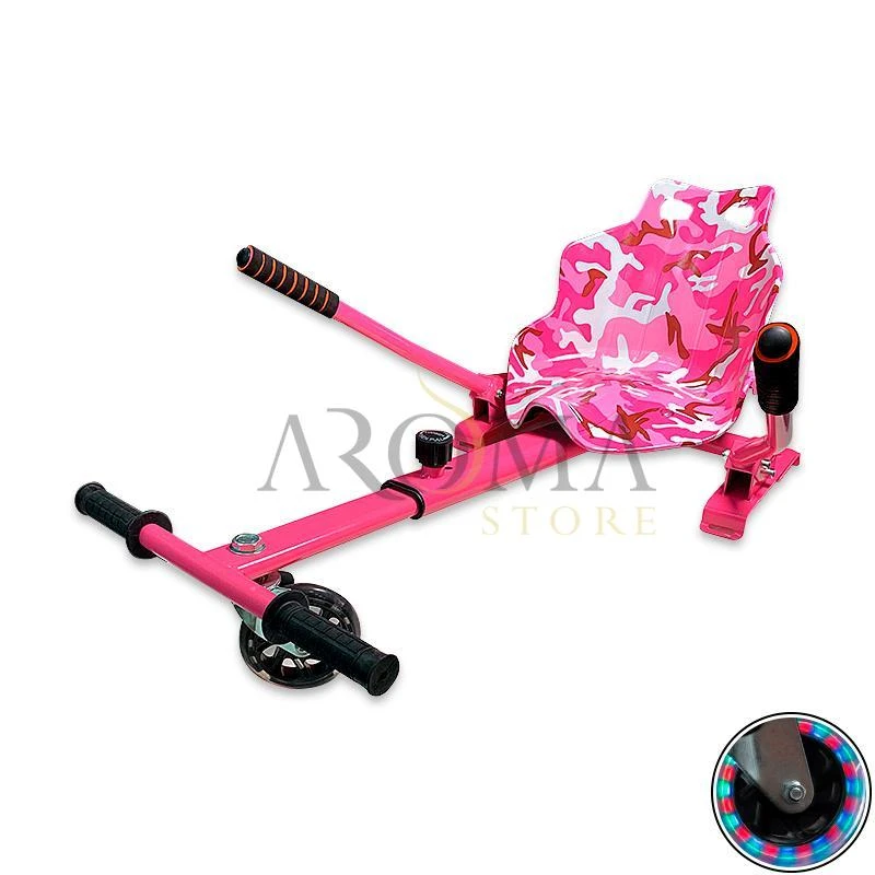 Carrinho para Scooter PM-901 HoverKart Rosa Camuflado - Roda LED