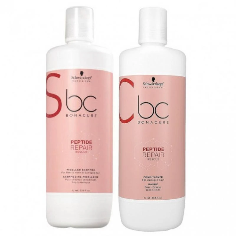 Kit Schwarzkopf Peptide Repair Rescue Shampoo e Condicionador 1LT
