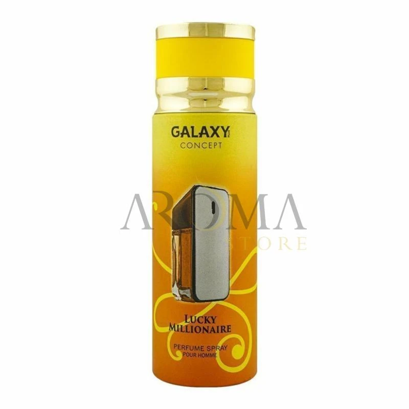 Spray Corporal Perfumado Galaxy Concept Lucky Millionaire Masculino 200ML