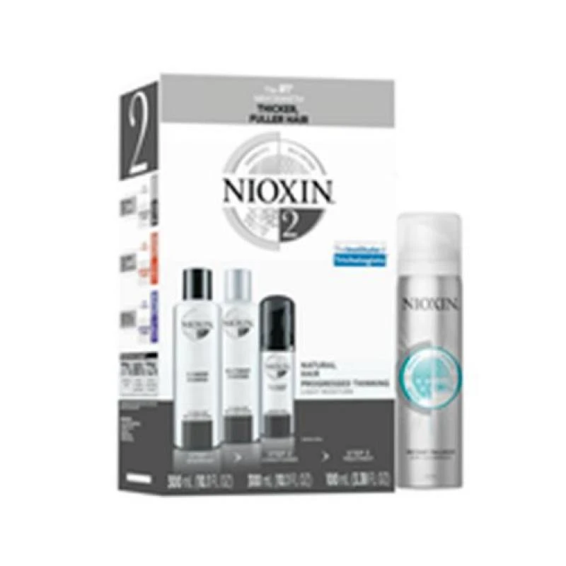 Kit Tres Passos Nioxin Nº2 Natural Hair Progressed Thinning Sh.(300ML)+Cd.(300ML)+Trat.(100ML)