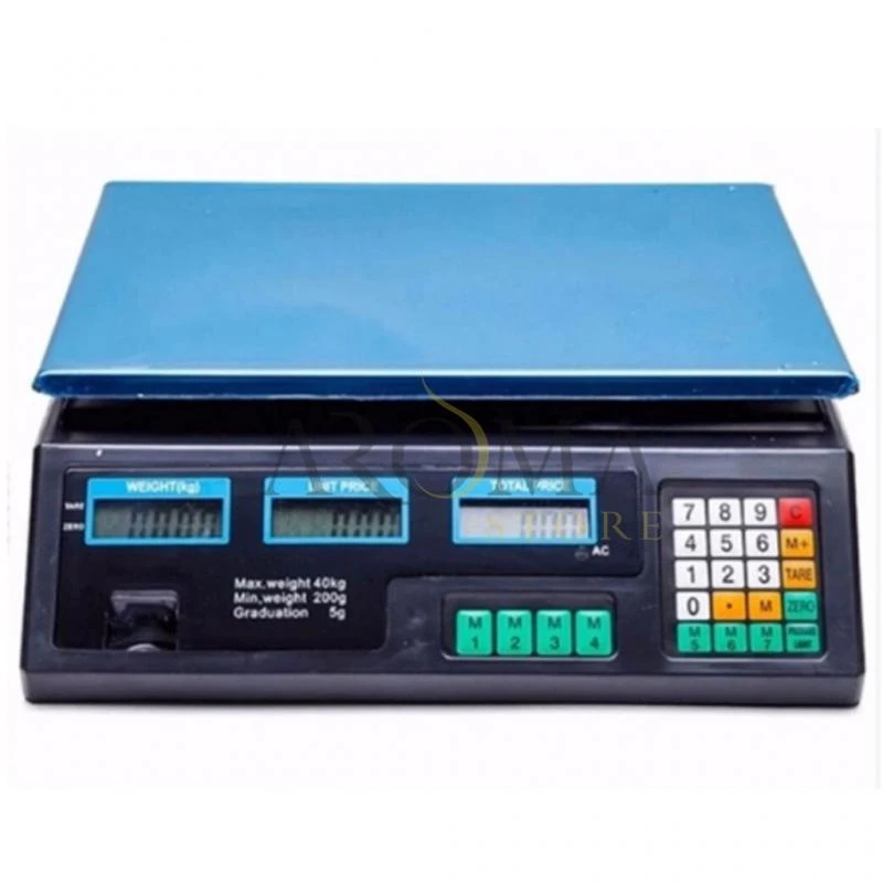 Báscula digital comercial EureCare ACS-3208 para hasta 40 KG Bivolt - Negro