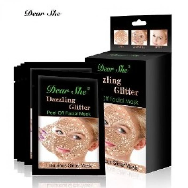 Mascara Removedora de Cravos Dear She Brilho Deslumbrante Dourado 10 Saches x 20GR