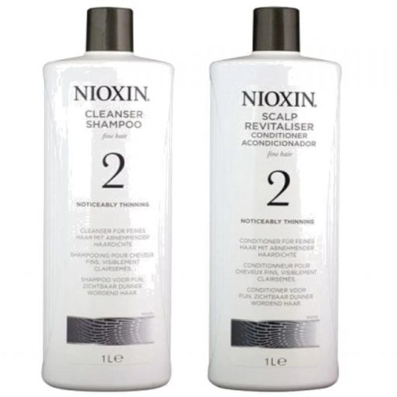Nioxin Duo System Nº2 Natural Hair Progressed Thinning Shampoo + Condicionador 1LT