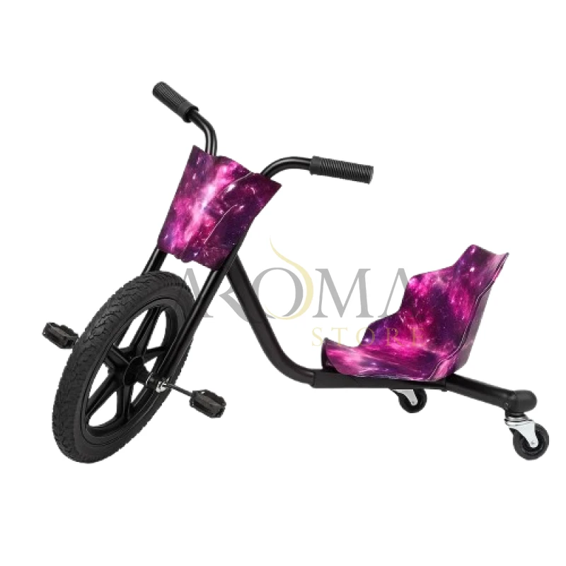 Bicicleta Bike Gira Gira 360 Carrinho Radical Drift Infantil - Rosa Galaxia