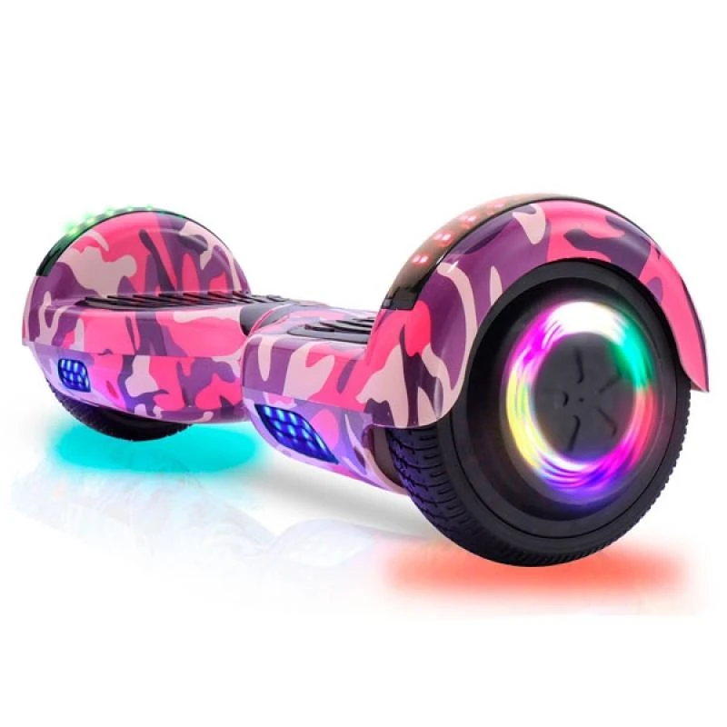 Scooter Pro-Move com Roda de LED 6.5"- Rosa Camuflado