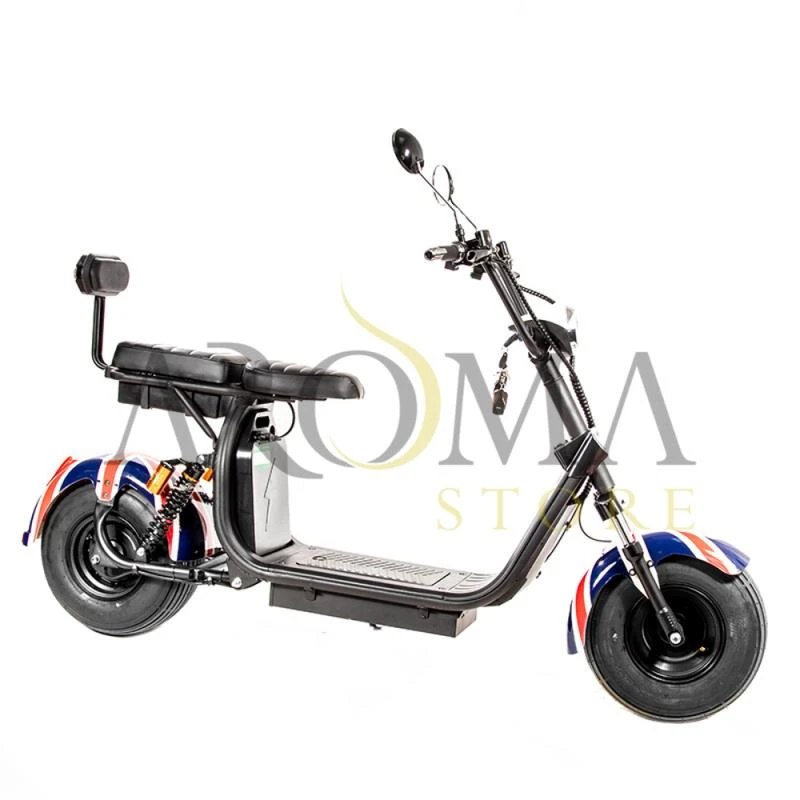Moto Eletrica X7 Plus 1000W/ 01 Bateria/ 2 Assentos/Aro 8 - Inglaterra Azul