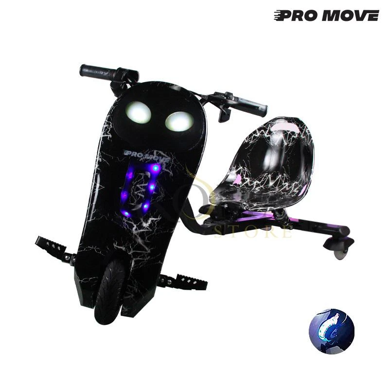 Triciclo Eletrico Pro-Move PM-324 Drifting Scooter - Preto Raios