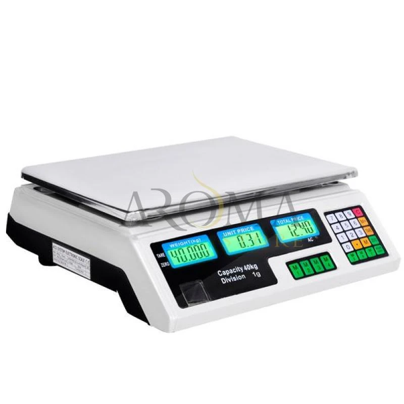 Báscula Digital comercial EureCare ACS-A9 para hasta 40 KG Bivolt - Blanco