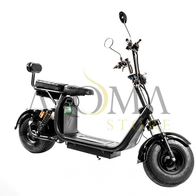 Moto Eletrica X7 Plus 1500W/ 01 Bateria/ 2 Assentos/Aro 8 - Preto Liso