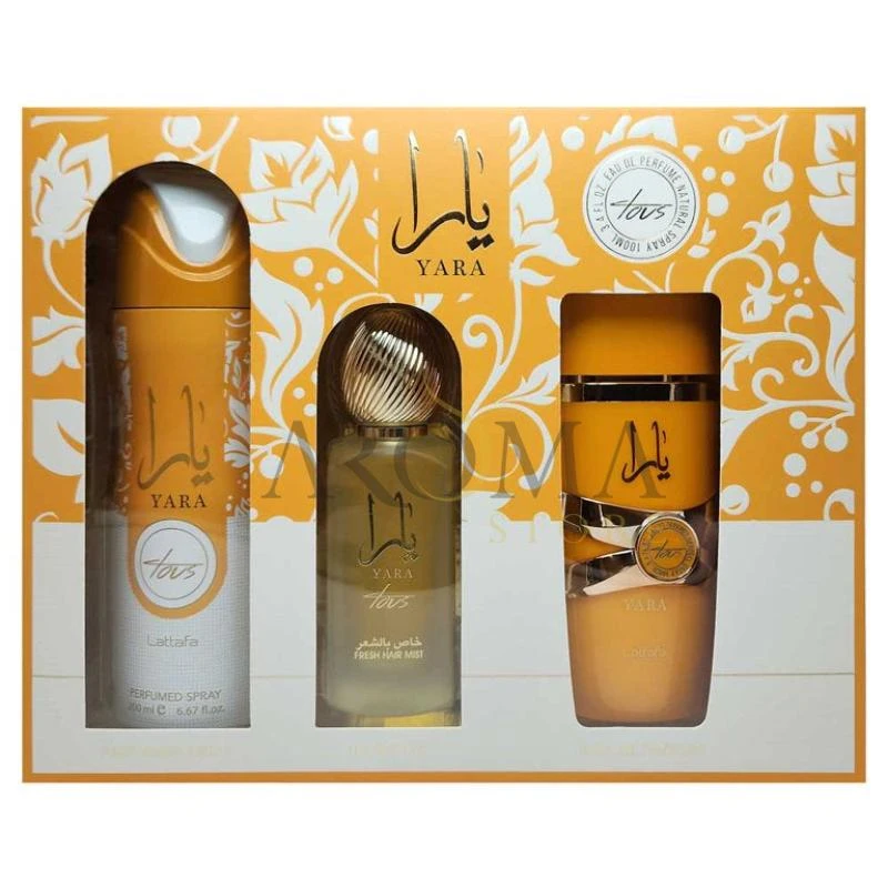 Kit Perfume Lattafa Yara Tous Feminino 3pcs