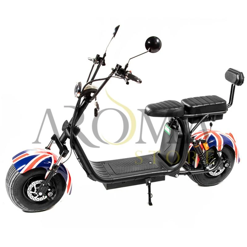 Moto Eletrica X7 Plus 2000W/ 2 Baterias/ 2 Assentos/ Aro 8 - Inglaterra Azul